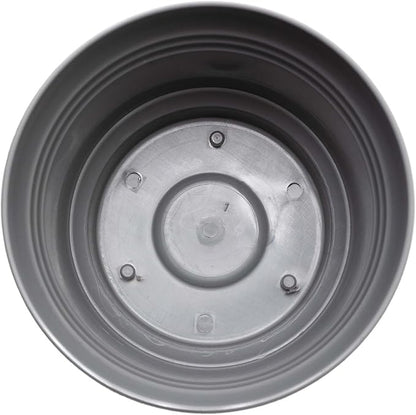 Bloem Saturn Round Planter with Saucer Tray: 12" - Charcoal - Durable Plastic Pot, Matte Finish, Removable Saucer, for Indoor & Outdoor Use, Gardening, 3 Gallon Capacity | Medium-sized pot with built-in drainage holes and detachable saucer tray to prot...