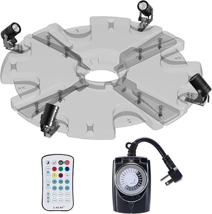 FSL01 120V AC LED RGB Color-Changing LED Fountain Light Sets, 4 Light Sets,with 100” Cord for HQUA-FS01 HQUA-FS02 Large Pond Floating Fountain