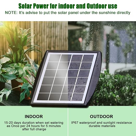 Solar Automatic Drip Irrigation Kit System, JIYANG Solar Powered Auto Easy DIY Watering Device Supported Pots Plants, 6-12 Timing Modes With Anti-Siphoning Device (Expansion Kit/Extra Accessories Kit)