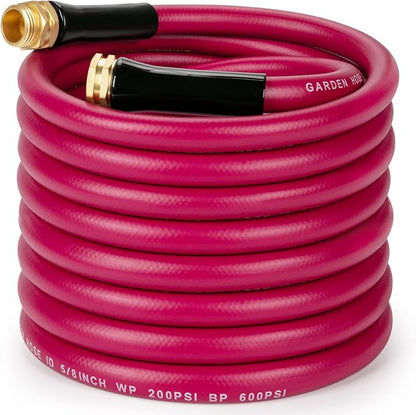 WELLUCK Garden Hose 5/8 in x 50 ft, Heavy Duty Durable Anti Kink Flexible Garden Water Hose for Drinking Water Safe BPA Free, All-weather Lightweight Water Hose for Garden RV Camper Marine