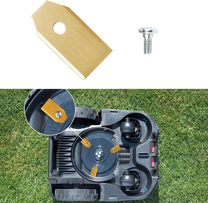 30Pack Blade Kit with Screws Replacement Robotic Lawn Mower Cutting Blade for All Husqvarna Automower,Gardena McCulloch Robotic Lawnmower Mowing Lawn Mower Robot (Titanium)