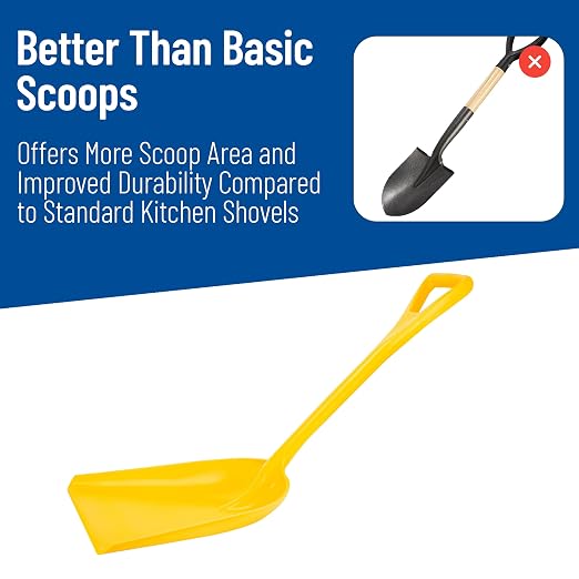 SPARTA Polypropylene Sanitary Shovel, One-Piece Food Handling Scoop, Commercial Kitchen and Bulk Ingredient Transfer Tool, 13.75" x 16.5" Scoop, Yellow