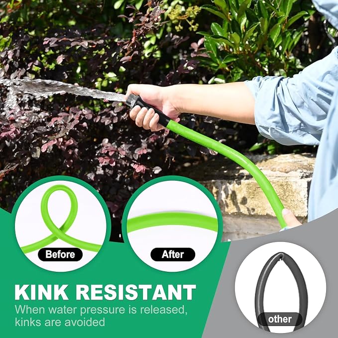 Heavy Duty Garden Hose 5/8 Inch x 200ft - Kink Resistant Lightweight Hybrid Hose, Leak Proof Rustproof Water Hose for Outdoor Watering