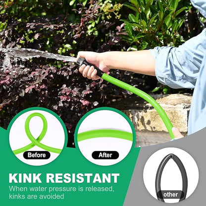 Heavy Duty Garden Hose 5/8 Inch x 200ft - Kink Resistant Lightweight Hybrid Hose, Leak Proof Rustproof Water Hose for Outdoor Watering