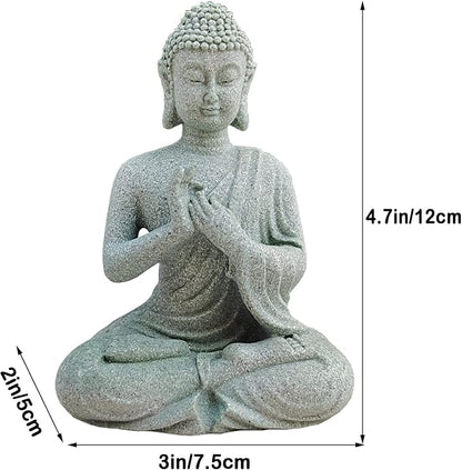 livelyfish Aquarium Buddha Statue Japanese Buddah Figurine Fish Tank Buda Sandstone Sculpture Zen Ornaments Underwater Landscape Decoration,Gift