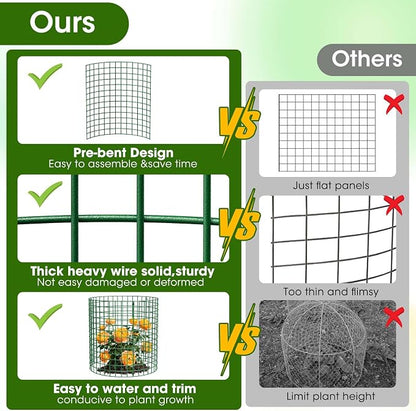 10 Pack Plant Protectors from Animals | 30PCS 13"x13" Metal Wire Mesh Garden Plant Cages for Gardening Supplies | Chicken Wire Cloche Plant Protectors for Rabbits Chickens Ducks