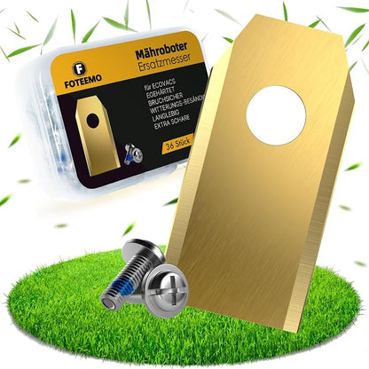 Replacement Blades Compatible with All Ecovacs Lawn Mowers, 36 Pcs Robotic Lawn Mower Blades Compatible with A1600 Rtk, O500, O1200, G1-800, Gx-600, Titan Replacement Robotic Mower Blades