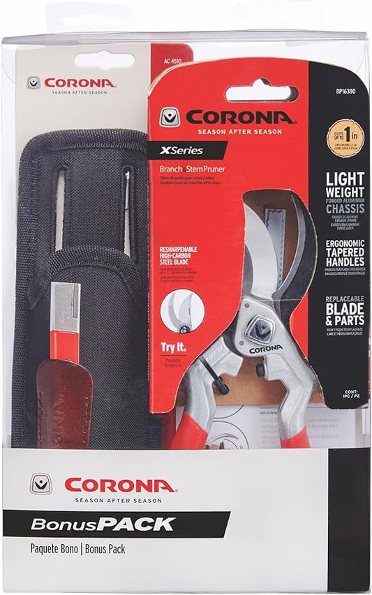 Corona Tools XSeries Pruner Kit With Universal Tool Pouch and Sharpening Tool