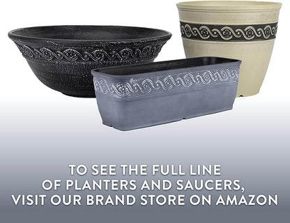 Classic Home and Garden by Growscape Corinthian Planter Pot(10" Storm Gray) | Classic Resin Plant Pots, Lightweight Indoor Outdoor Planter, Weather-Resistant, Great for Patio, Home & Garden Decor Accent