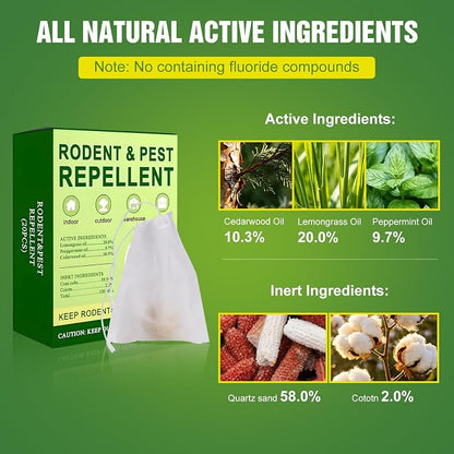 20 PCS Mouse Repellent Balls, Peppermint Oil Pest Control Repeller for Rodent Rat Roach Ant Squirrel Indoor & Outdoor, Natural Mice Deterrent Pet & Family Safe Alternative to Traps Mothballs & Poison