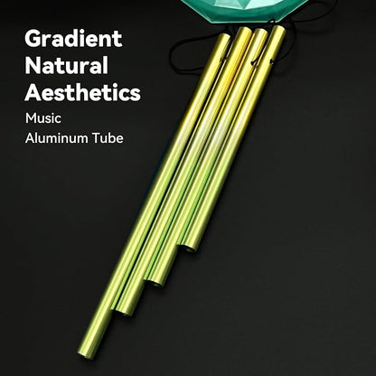 Wind Chimes,Hummingbird Solar Wind Chimes for Outside,Green Gradation Aluminum Tubes Deep Tone Memorial Wind Bell for Garden/Patio Mobiles Decorative Gifts for Mom, Wife, Grandma Neighbors(37" Long)