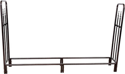 Sunnydaze Indoor/Outdoor 6-Foot Decorative Firewood Log Rack - Powder-Coated Steel Wood and Kindling Holder - Bronze