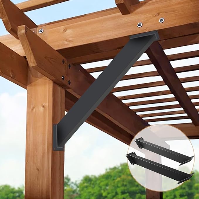 8 Pcs 45 Degree Angle Support Bracket for Pergola | Heavy Duty Wooden Post and Beam Connectors For wooden structures such as gazebos|tree houses|cabins and patio kit