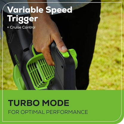 Greenworks 80V (700 CFM) Brushless Cordless Leaf Blower, (2) 2.5Ah Batteries and 45 Minute Rapid Charger