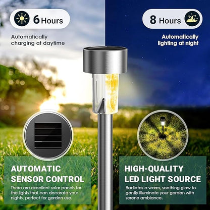 GIGALUMI Solar Lights Outdoor Waterproof, 20 Pack Warm White, Garden Decor Pathway Lights Solar Powered for Yard Patio, Lawn and Landscape