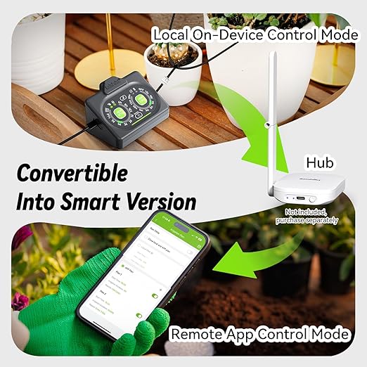 RAINPOINT Programmable Solar Drip Irrigation System for Indoor Houseplant Support Up to 15 Plants, Compact Vacation Automatic Plant Waterer Self Watering Device While Away Low Water Auto Shut-Off