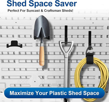 Shed Accessories for Suncast | Heavy Duty ABS Storage Shed Hooks | J&U Shape Tool Hooks Compatible with Craftsman&Suncast Storage Shed
