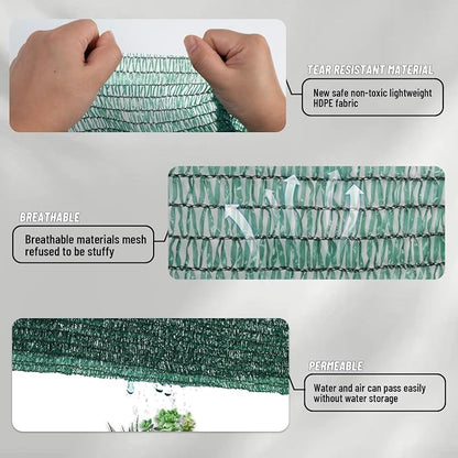 LOVE STORY 10x12FT 55% Dark Green Shade Cloth Sun Shade Net with Grommets Sunblock Net Mesh Tarp for Garden,Plants Cover,Greenhouse and Patio
