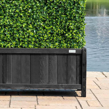 NatraHedge (44" Lx 15" W x 15" H (Black) Hampton Classic Wooden Planter Box Indoor and Outdoor Rectangular Garden Planter Use for Patio, Yard, Greenhouse, Vegatable, Flowers, and Herb | (Black) Indoor and Outdoor Rectangular Garden Use for Patio Yard G...