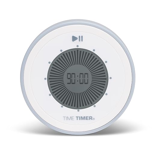 Time Timer Twist 90-Minute Digital Countdown Clock — for Kids Classroom Learning, Homeschool Study Tool, Teachers Desk Clock, Exercise and Kitchen Timer (Pale Shale)