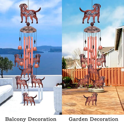 Outdoor Dog Wind Chimes, Gifts for Mom & Grandma & Woman & Family & Neighbor, Dogs Decoration for Home,Garden,Balconies,Room,Patio,Indoor, Mobile Wind Catcher, Memorial Windchime, Blessing Wind Bells