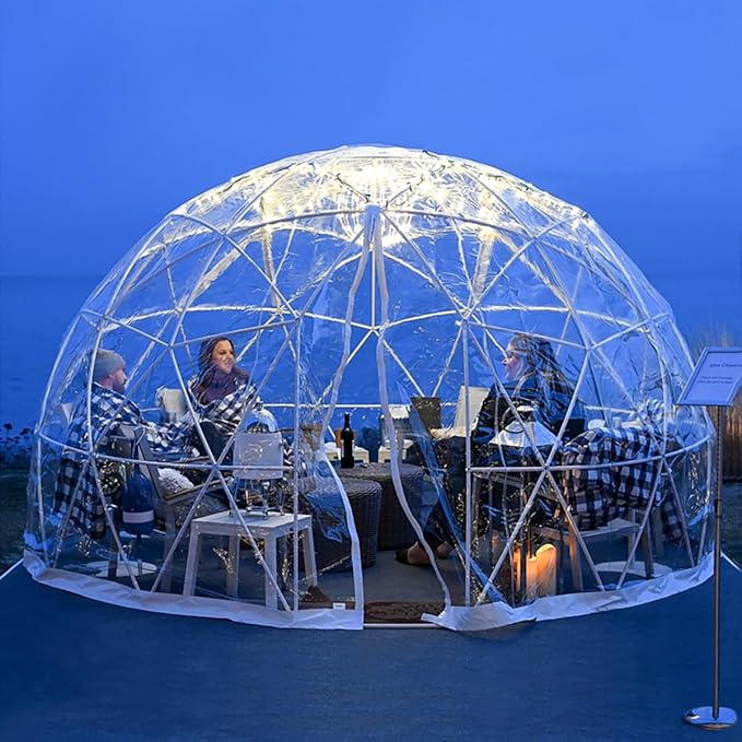 Garden Dome Tent House Outdoor 12 FT, Weatherproof Greenhouse Transparent Garden Dome House for Backyard, Party