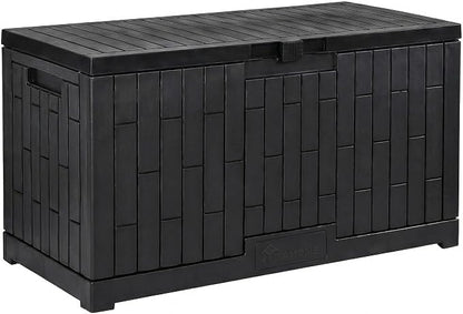 YITAHOME 120 Gallon Large Deck Box | 53"L x 22.7"W x 25.5"H Resin Outdoor Storage Box with Slide-Locking Lid for Patio Cushions, Garden Tools, Pool Supplies, Easy