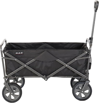 Mac Sports Collapsible Folding Outdoor Utility Wagon, Black