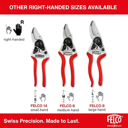 Felco F2 Pruning Shears – 9.25" Swiss-Made Garden Clippers for Professional Pruning | Hand Pruners for Gardening | Garden Tool Cutter with Precision Bypass Blade, Aluminum Body, Replaceable Parts