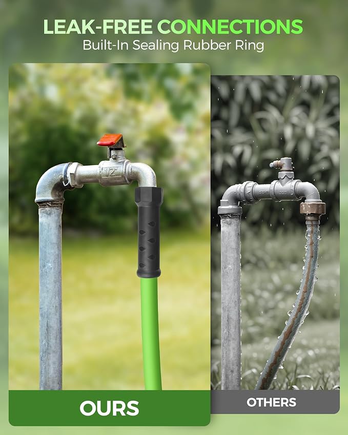 10 FT x 5/8″ Garden Hose, Short Lightweight Flexible Garden Water Hose with Swivel Handle, 200 PSI Working, 450 PSI Burst, All-Weather Outdoor Use, Heavy Duty Water Hose for Watering, G10GH06