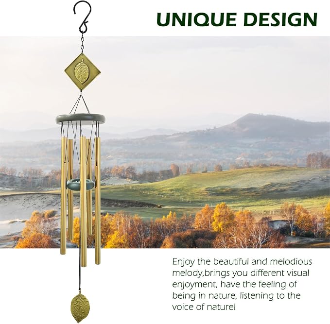 Wind Chimes for Outside,32" Memorial Wind Chimes Create a Zen Atmosphere for Outdoor,Garden Patio Yard Decor Christmas Ornaments Lucky Gift for Women/Mother/Mom/Father/Unisex(Bronze)