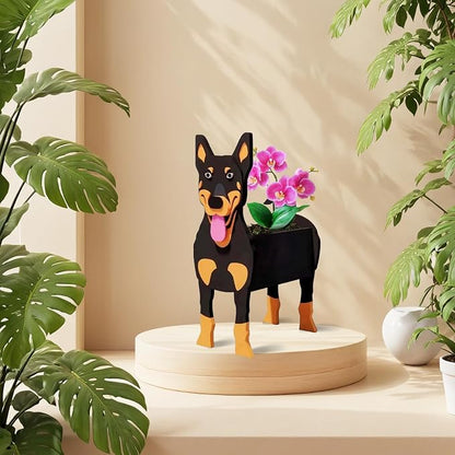 Australian Kelpie Dog Planter Pots, 9.45 x 5.51 x 13.39 Inches | Dog Flower Pot, Cute Animal Shaped Plant Pot, Gifts for Women & Pet Lovers, Indoor Outdoor Garden Home Office Decor