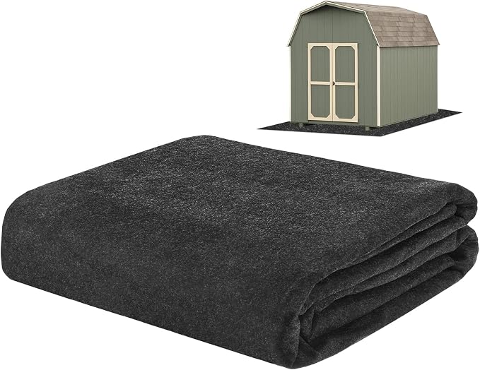 M METERXITY 3 mm Thickened Outdoor Storage Shed Mat, 4.9x9.2 ft Waterproof Shed Flooring Mat for Patio Furniture Floor Protecting from Wear/Liquid/Dust/Oil, Non-Slip Felt Rubber Rug Pad [Grey]