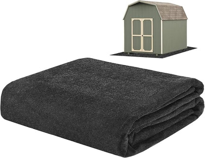 M METERXITY 3 mm Thickened Outdoor Storage Shed Mat, 4.9x9.2 ft Waterproof Shed Flooring Mat for Patio Furniture Floor Protecting from Wear/Liquid/Dust/Oil, Non-Slip Felt Rubber Rug Pad [Grey]