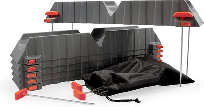 Camco Rhino RV Sewer Hose Support Kit - Up to 10” of Lift - Features Nesting Design for Easy RV Storage - Includes (6) 30” Section w/4 Stakes Each - Supports Up to 20-Feet of RV Sewer Hose (43071)