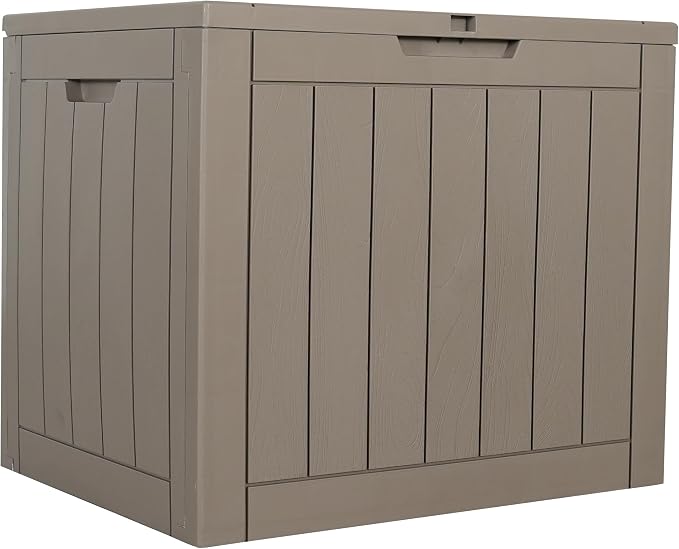 BTEXPERT Set of 2, Indoor Outdoor Storage Box, 30 Gallon Resin Deck Container for Package Delivery Patio Furniture Cushions Garden Tools Pool Sports Equipment UV Resistant Waterproof Lockable