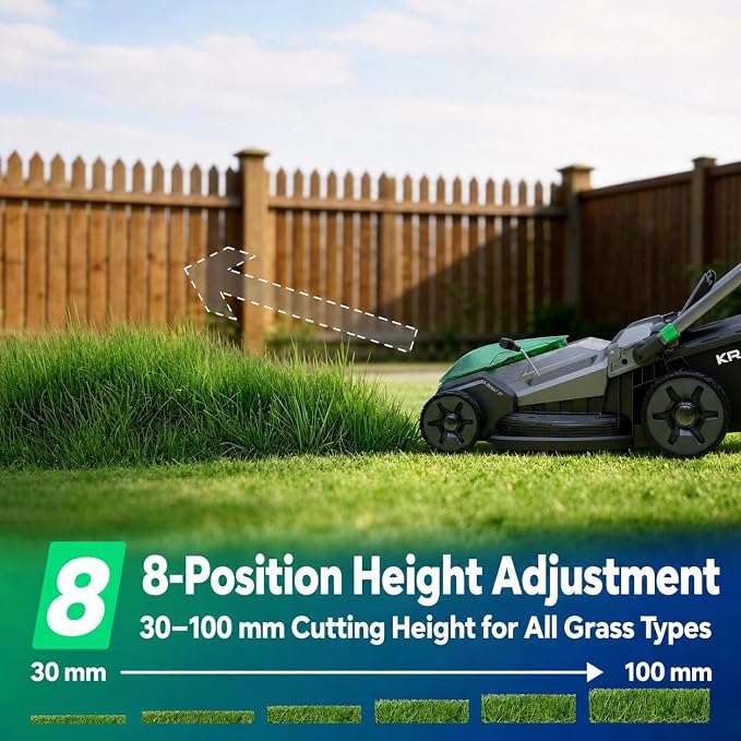 21" Cordless Lawn Mower, 40V Electric Mower with 2×8.0Ah Batteries & Charger, 8-Position Height Adjustment, 60L Grass Bag, 3-in-1 Mulching, Bagging & Rear Discharge for Medium, Large Yards