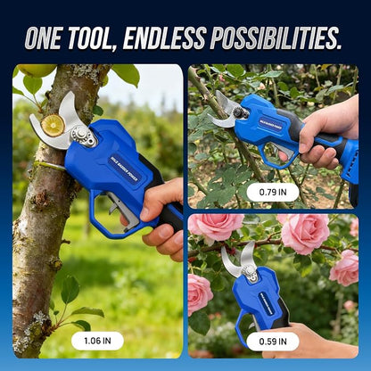 Wild Badger Power Electric Pruning Shears Cordless, 20V Brushless Motor Garden Shears, 1.06" Heavy Duty Battery Powered Pruner for Gardening, Tree Trimmer Branch Cutter, 2600 Cuts per Charge