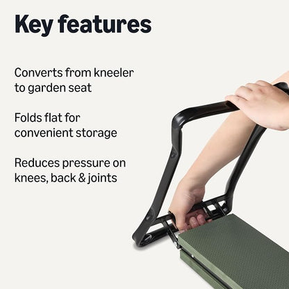Amazon Basics Gardening Stool, Foldable Garden Kneeler and Seat for Outdoor, Padded Design