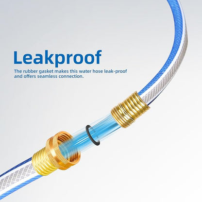 Lead-in Blue Short Garden Hose 3/4 in. x 5 ft. -No Kink, Leak Free, Flexible, Male to Female Fittings -Heavy Duty Lightweight PVC Water Hose -150PSI Work & 500PSI Burst, for Reel Cart & Commercial Use