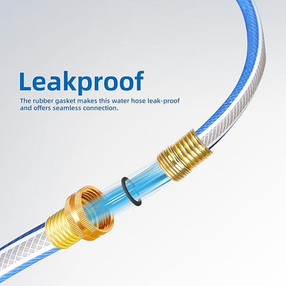 Lead-in Blue Short Garden Hose 3/4 in. x 3 ft. -No Kink, Leak Free, Flexible, Male to Female Fittings -Heavy Duty Lightweight PVC Water Hose -150PSI Work & 500PSI Burst, for Reel Cart & Commercial Use