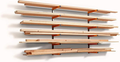 Bora Wood Organizer and Lumber Storage Metal Rack with 6-Level Wall Mount – Indoor and Outdoor Use & Milescraft 3406 GrabberPRO - Push block for Table Saws, Router Tables, Band Saws & Jointers