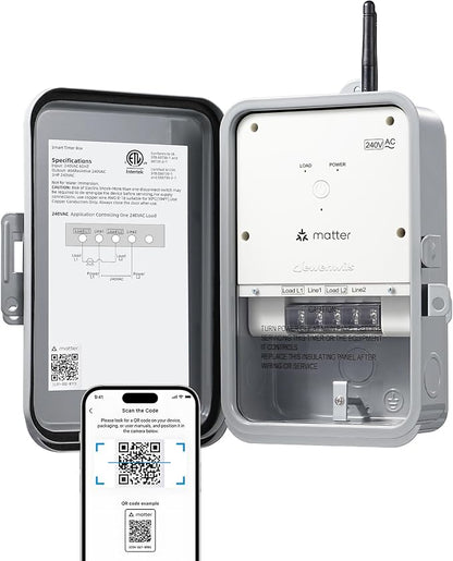 DEWENWILS Matter Pool Pump Timer, Heavy Duty Timer Box - 240V 3HP 40A | Matter Hub Required, Metal Enclosure, Works with Apple HomeKit, Amazon Alexa, Google Home, SmartThings, ETL Listed