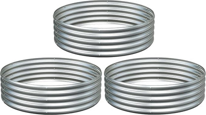 3Pack 4x4x1ft Galvanized Raised Garden Bed, Planter Raised Garden Beds Outdoor, Round Clearance Raised Garden Beds for Gardening Vegetables……