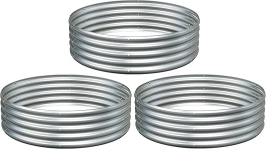 3Pack 4x4x1ft Galvanized Raised Garden Bed, Planter Raised Garden Beds Outdoor, Round Clearance Raised Garden Beds for Gardening Vegetables……