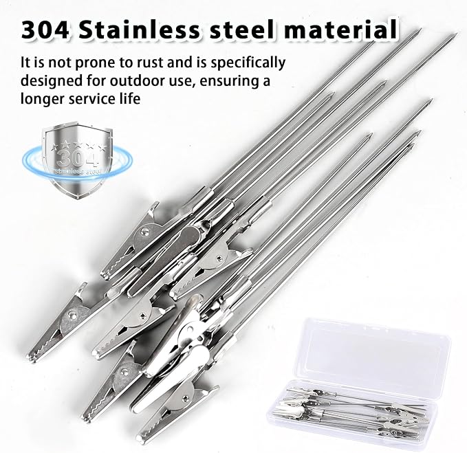 Bird Spikes for Weather Stations 304 Stainless Steel Fits Ambient Weather WS-2000, WS-2902 & WS-5000, 10Pcs Adjustable Bird Spike Kit for Gauge Rain Funnel Protection