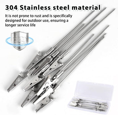 Bird Spikes for Weather Stations 304 Stainless Steel Fits Ambient Weather WS-2000, WS-2902 & WS-5000, 10Pcs Adjustable Bird Spike Kit for Gauge Rain Funnel Protection