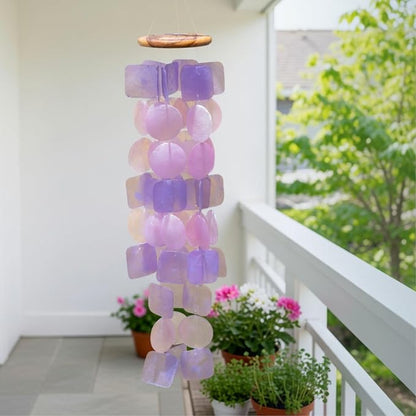 Solange & Frances Wind Chimes for Outside. Spring Decor Windchimes Outdoors Patio Decor. Unique Birthday Gifts for Women, Gifts for Mom, and Gift for Men (Purple & Pink)