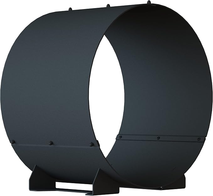 TheRackCo. Circular firewood rack for wood storage, metal for fireplace