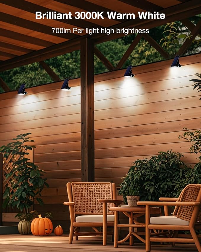 Solar Power Spotlight Outdoor Waterproof Landscape LED Accent Lighting for Yard, Tree, Plants, Walls, Path, Garden, Statues, Adjustable Brightness,Dusk to Dawn Long Lasting (Cool White, 1 Pack)
